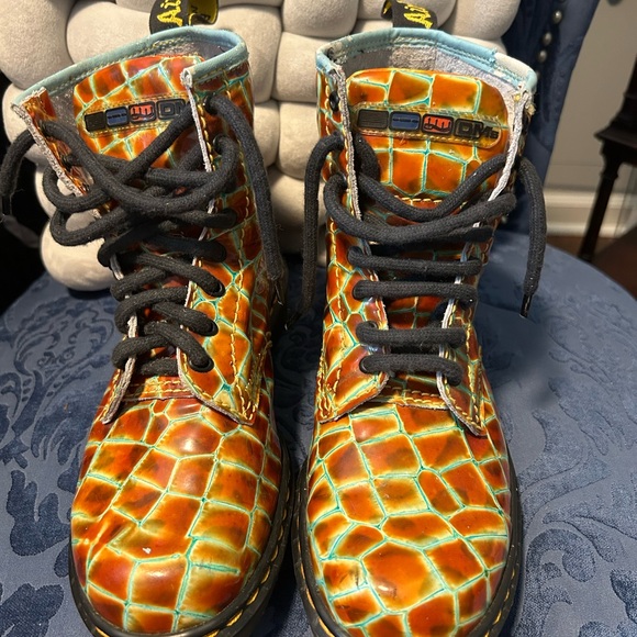 Dr Martens Crocodile Embossed 1460s Y2K Vintage Boots size 6/EU 37 - Picture 1 of 8